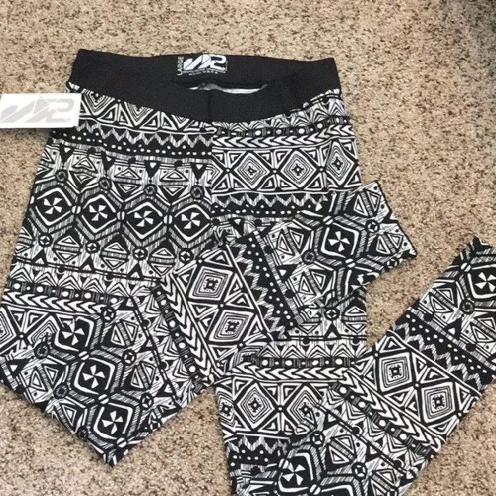 Adorable black and white print workout pants